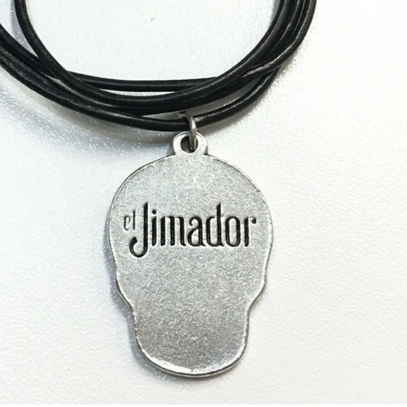 El Jimador Tequila Sugar Skull Necklace Silver Charm Adjustable - Picture 2 of 4